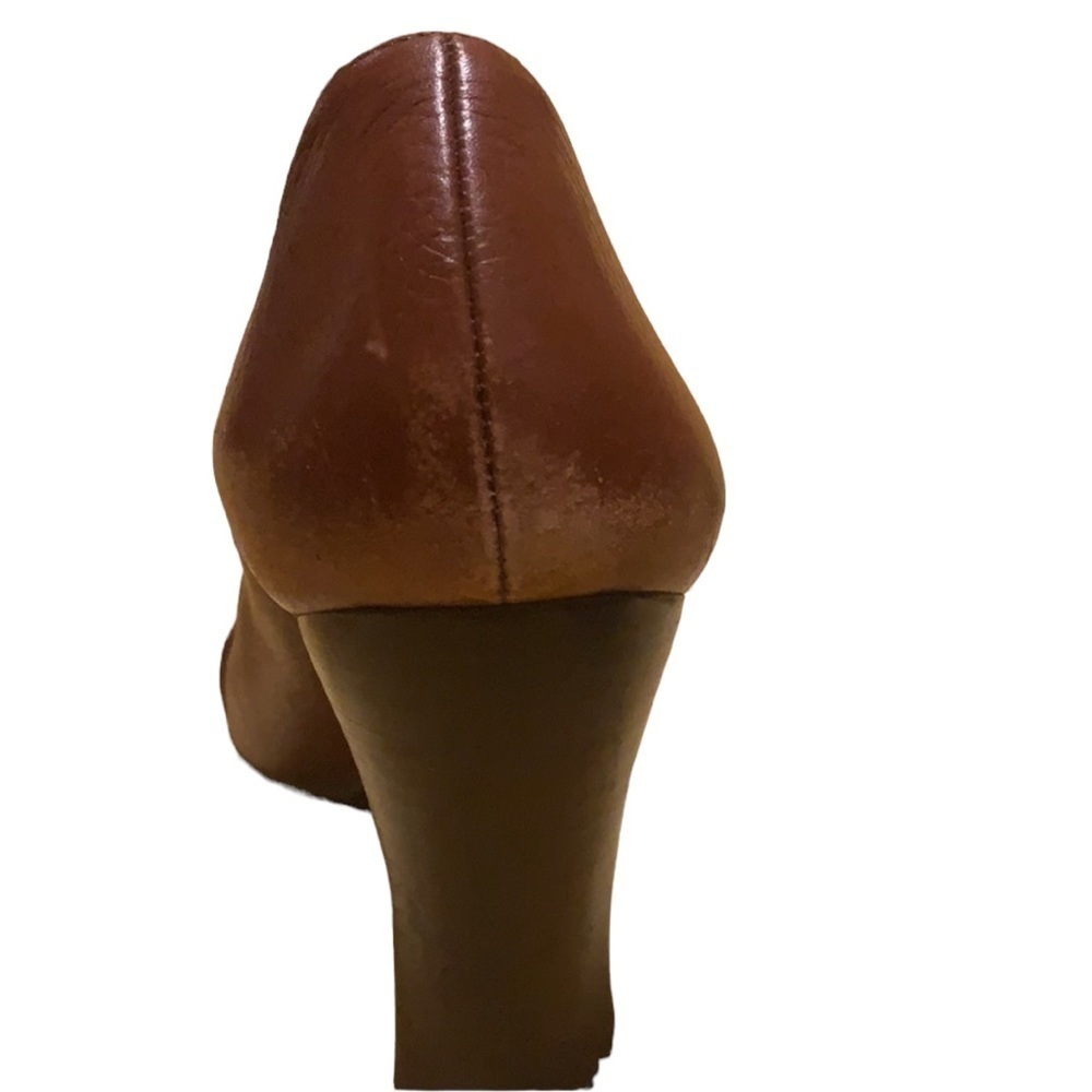 Gianni Bini Vintage Court Brown Leather Low Dress Heels Sz 7.5 - Picture 8 of 9